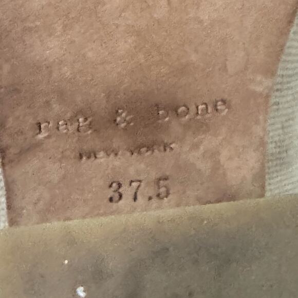 Rag & Bone Newbury Beige Canvas Ankle Boots Women’s 7.5 Chunky Heel Zip Booties - Picture 7 of 8